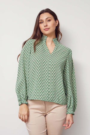 I SAY Vibse Smock Blouse Blouses M47 Green Spring