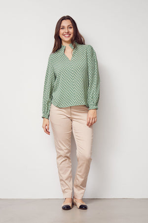 I SAY Vibse Smock Blouse Blouses M47 Green Spring