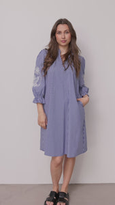 I SAY Helia Dress Dresses L25 Skyblue Stripe