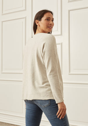 I SAY Frigga V-Neck Pullover Knitwear 956 Smokey
