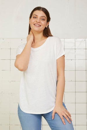 I SAY Tess O-Neck T-Shirt T-Shirts 101 Broken White