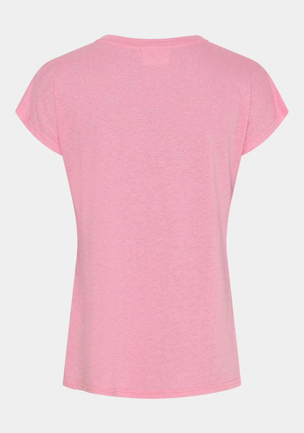 I SAY Tess V-Neck T-Shirt T-Shirts 516 Pink